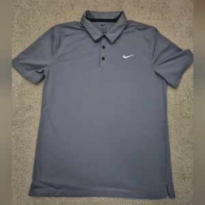 Nike Dri-Fit Golf Polo Shirt Men's  Gray Short Sleeve Size Large